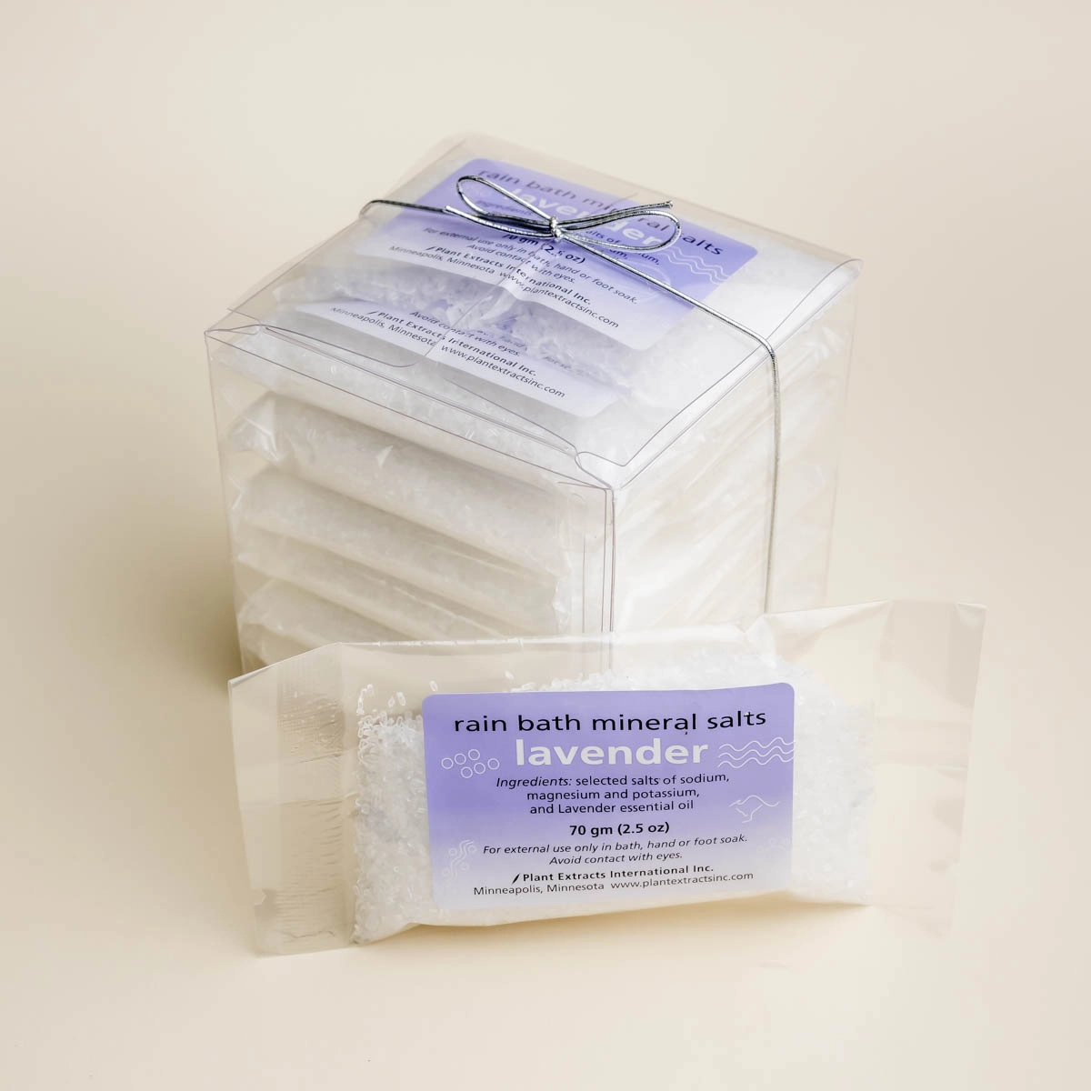 Boxed Set of 12 LAVENDER Rain Bath Mineral Salts