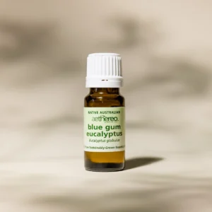 blue gum eucalyptus essential oil bottle