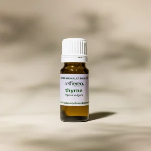 Thyme essential oil bottle