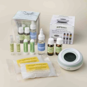 Breathe gift pack in clear plastic box including Aethereo Everywhere diffuser